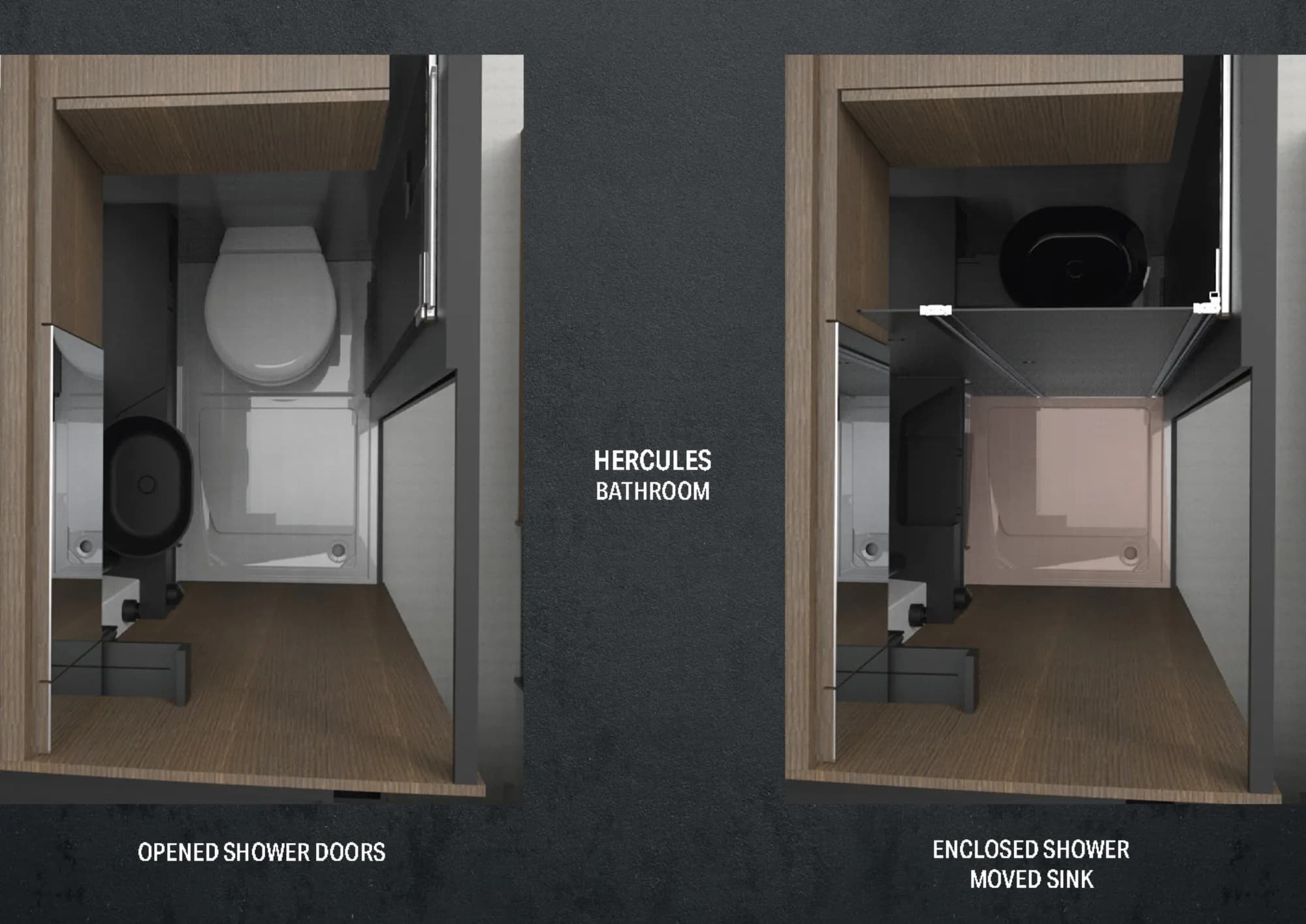 Hercules bathroom configuration