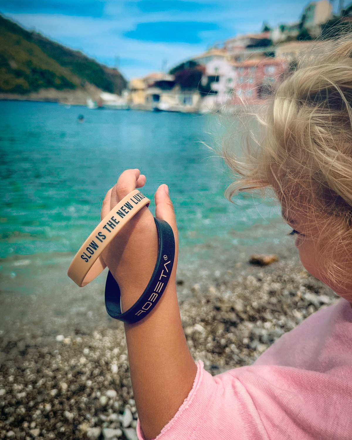 SLOW is the new luxury: the bracelet, on a beach in Greece