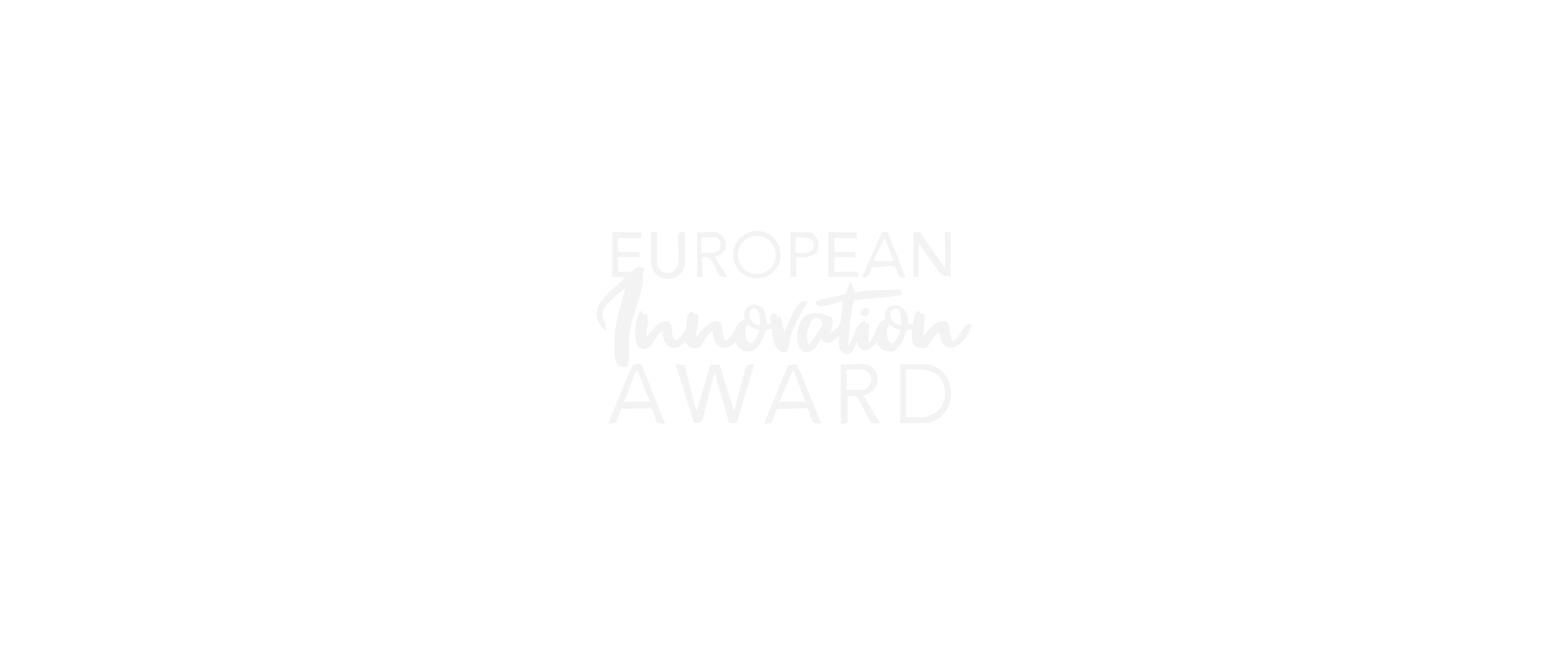 Text reading European Innovation Award in white on black background.