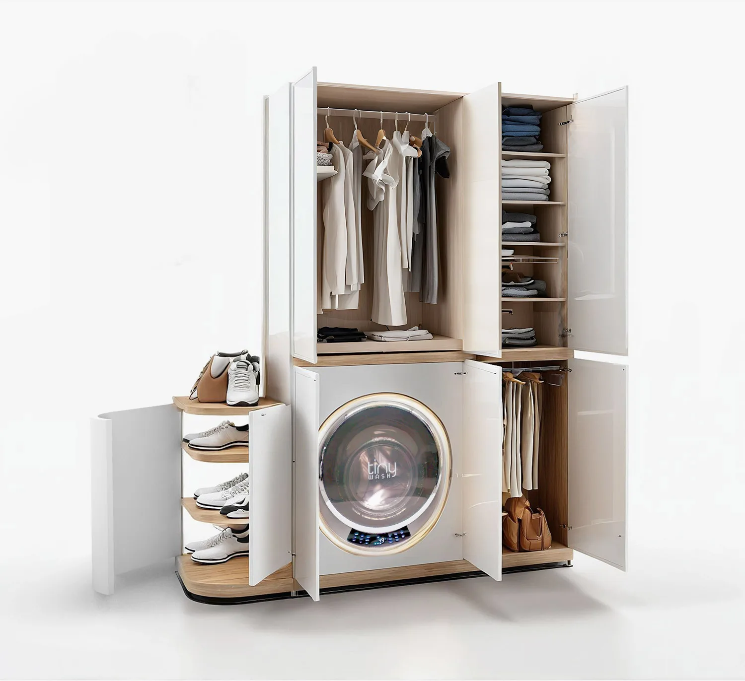 Rendu du dressing Ananya GlamperVan, 2,2 mètres cubes de rangement